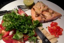 ستيك السلمون بالزنجبيل