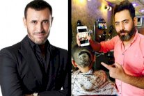 حلاّق يرسم كاظم الساهر على رأس زبونه