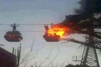 حريق في تلفريك أريحا يثير الذعر