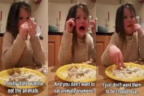 طفلة ترفض تناول اللحوم بعد معرفة مصادرها... فيديو