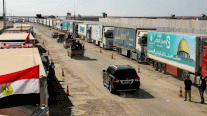 بدء عبور شاحنات المساعدات من معبر رفح إلى قطاع غزة