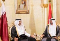 محمد بن زايد يستقبل أمير قطر