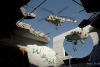 مروحيات الجيش السوري تقصف قرب مدينة يبرود 