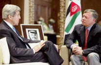 عبدالله الثاني يحادث كيري في العقبة 