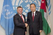 العاهل الأردني يبحث مع بان كي مون تطورات أعمال العنف