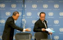 هولاند وبان كي مون بحثا تبني قرار لمكافحة الإرهاب