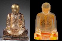 العثور على مومياء محنطة داخل تمثال بوذي