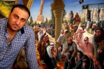 فنان عراقي يرسم الايزيديين بالدم
