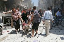 البراميل المتفجرة رمز لفظاعة النظام السوري