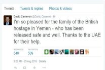 كاميرون يغرد شاكرًا الإمارات