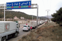 عيادة نقالة في طريقها إلى مضايا 