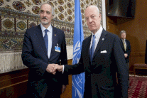 لقاءان لدي ميستورا مع وفدي النظام والمعارضة