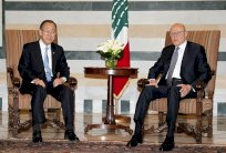 بان كي مون في لبنان من اجل