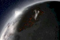 القمر كان أقرب للأرض حين كان يلفه غلاف جوي