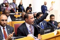رئيس الأمة الكويتي لاسرائيل: اخرج من القاعة يا محتل