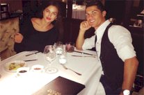 رونالدو يحتفل مع صديقته عارضة الأزياء إيرينا شايك بعد هاتريك بلباو