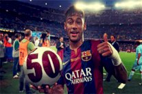  نيمار احتفل بمباراته الـ 50 مع برشلونة 