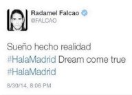 فالكاو يكشف عن انتقاله إلى ريال مدريد عبر حسابه في تويتر