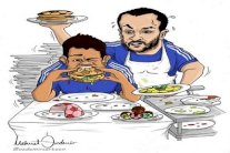 صورة كرتونية تلخص ما يقوم به فابريغاس مع مواطنه كوستا في تشلسي