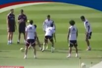 رونالدو يستفز رودريغيز بكوبري رائع في التدريببات