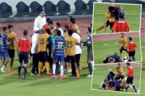 شجار عنيف في احدى مباريات كأس الاتحاد الكويتي