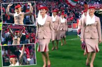 مضيفات طيران الإمارات يثرن إعجاب جمهور بنفيكا