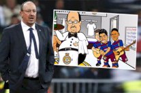 موقع يتهكم على بينيتيز بعد الخسارة برباعية من برشلونة