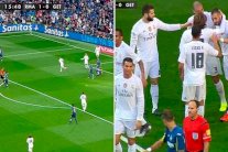 رونالدو يتجاهل الاحتفال بهدف بنزيمة ويطالب بركلة جزاء