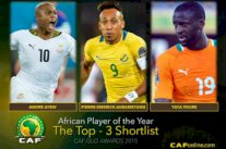 يايا توريه وأوباميانغ وأندريه أيو لأفضل لاعب في قارة افريقيا