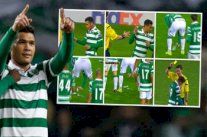 لاعب كولومبي يحتفل بتسجيل هدف بسرقة