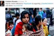 رونالدو يساند الأطفال المتضررين من كارثة زلزال نيبال