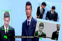 ميسي وسواريز يسخران من رونالدو خلال الحفل الأوروبي