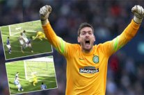 حارس سيلتيك يعود بعد عامين للملاعب ويقوم بتصدي خرافي