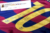 ميسي يرد الجميل لنجل مورينيو ويهديه قميصه الخاص