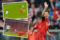 ليفاندوفسكي يختتم خماسيته في فولفسبورغ بهدف عالمي