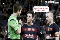 ميسي يوجه كلمات استفزازية لحكم مباراة إسبانيول لانحيازه للريال 