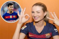 ملكة جمال إسبانيا تغازل ليونيل ميسي