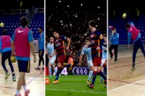 ركلة ميسي-سواريز الخادعة تصل إلى فريق برشلونة لكرة اليد