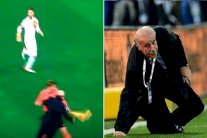 سقوط طريف لدل بوسكي بعد اصطدامه بالحكم المساعد