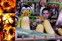 مشجّعو فالنسيا يحرقون تمثالاً لنيفيل خلال مهرجان 