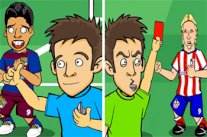 موقع شهير ينتج مقطعا كارتونيا ساخراً عن طرد توريس ونجاة سواريز