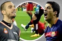 صور تلفزيونية تظهر اعتداء حارس إسبانيول على سواريز