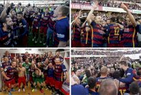 احتفالات برشلونة بلقب الدوري الإسباني في صور
