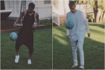 جاستين بيبر يتحدى نيمار في مهارات كرة القدم