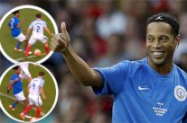 رونالدينيو يُبدع بفنياته الساحرة ويحرج أساطير إنكلترا 