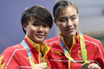 وو تحقق رقما قياسيا وتمنح ذهبية الغطس الايقاعي من منصة 3 م للصين