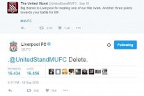 حساب ليفربول على تويتر يسخر من هزيمة مانشستر يونايتد