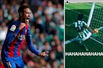 نيمار يسخر من حكم مباراة برشلونة وبيتيس بعد 