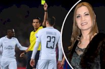 زوجة دي ماريا تتهم حكم مباراة برشلونة وسان جيرمان بتلقي رشوة !