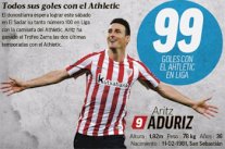 المخضرم أريتز أدوريز ينتظر هدفه الـ 100 في الدوري الإسباني 